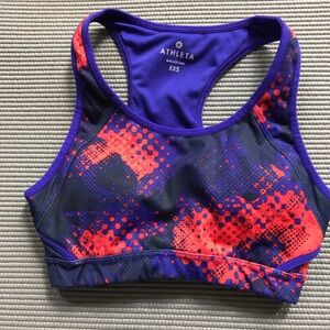 Athleta Vibrant Purple and Red Sports Bra